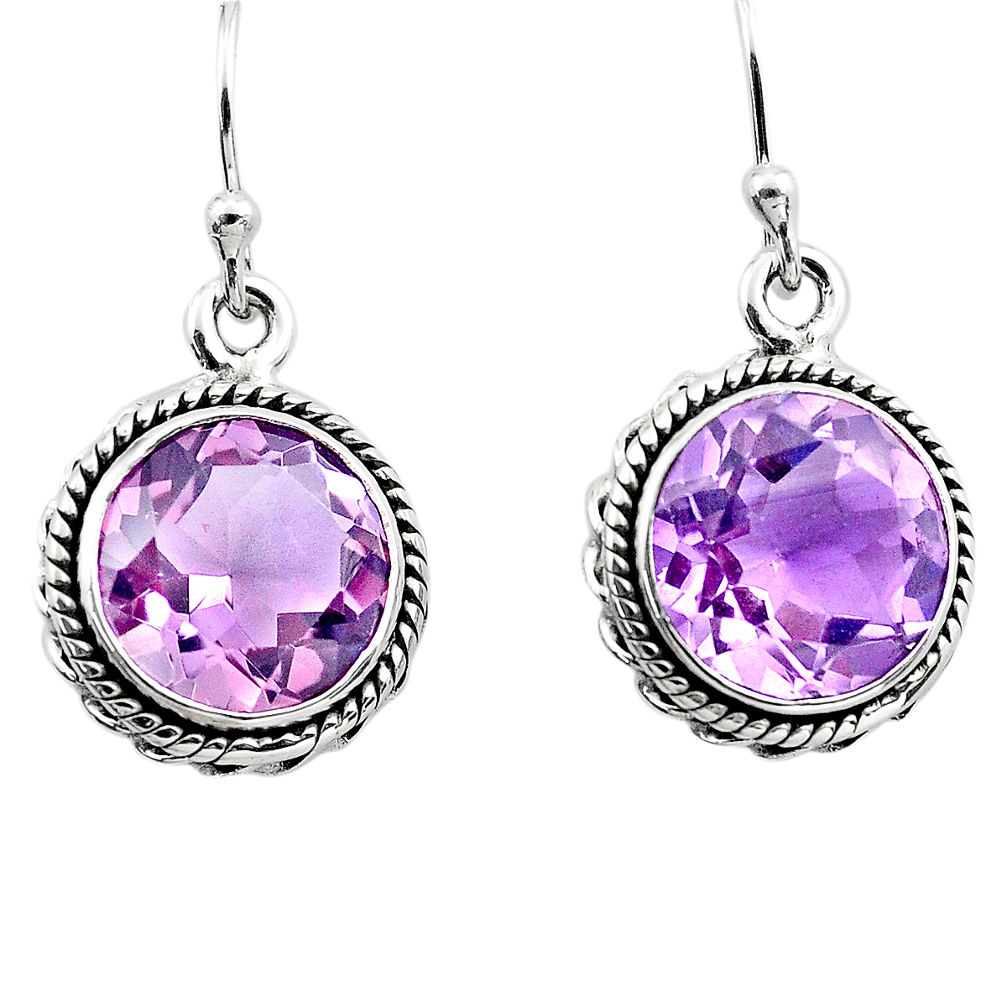 925 sterling silver 11.70cts natural pink amethyst dangle earrings p91315