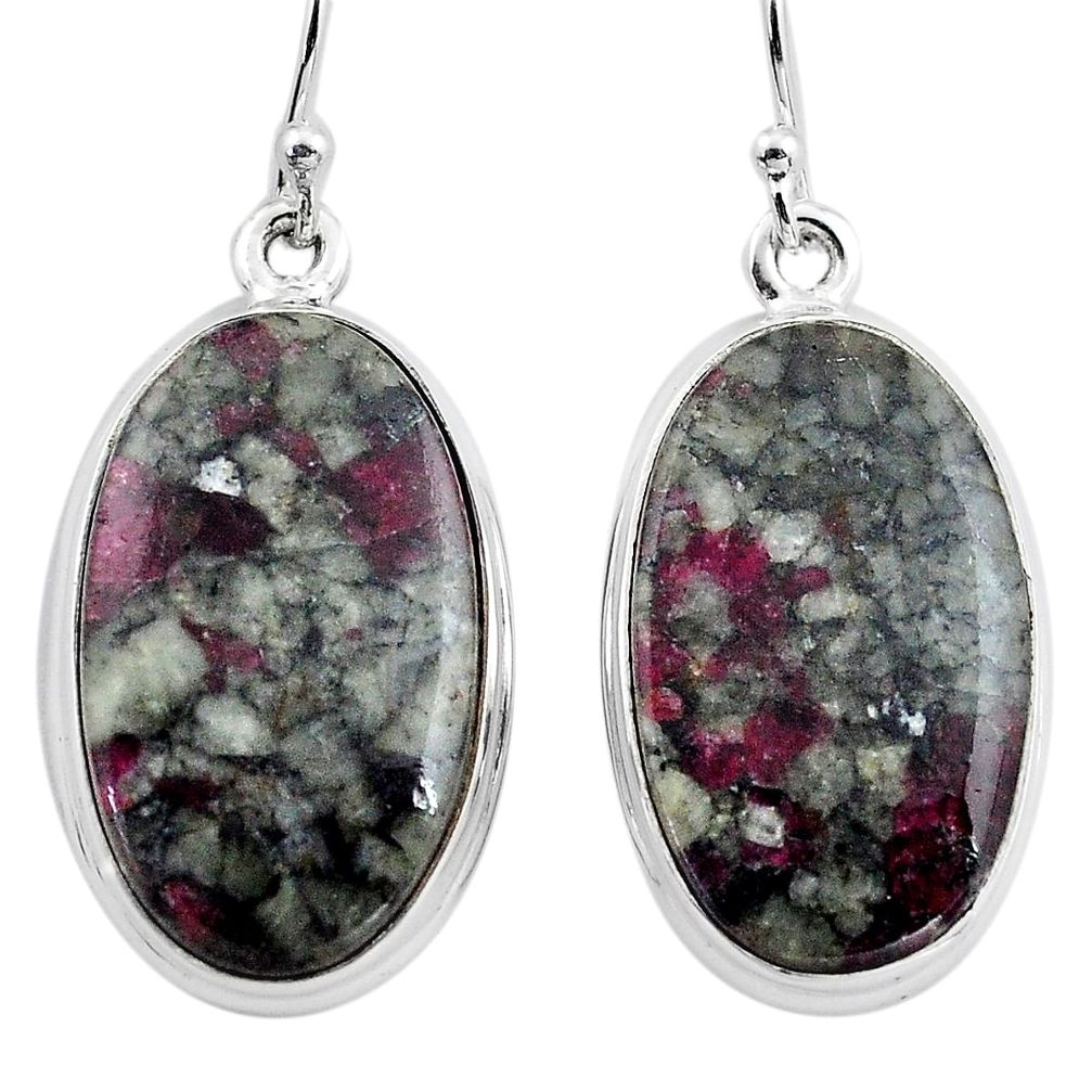 925 sterling silver 21.18cts natural pink eudialyte dangle earrings p88805