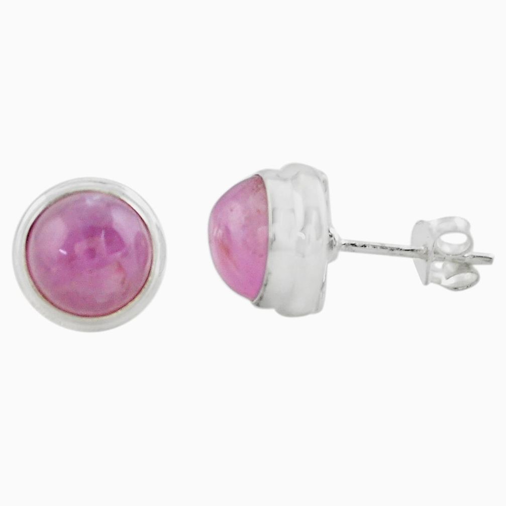 925 sterling silver 6.26cts natural pink kunzite stud earrings jewelry p74373