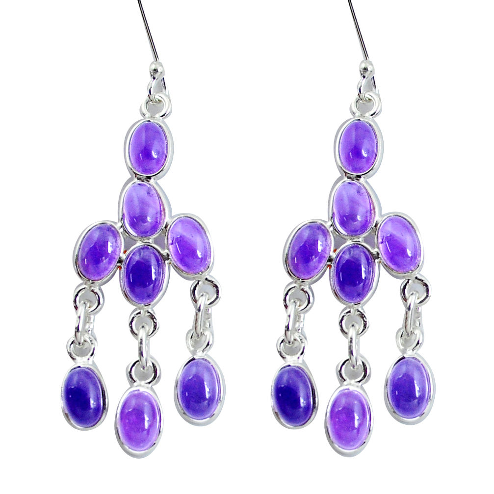 925 sterling silver 15.89cts natural purple amethyst chandelier earrings p60567