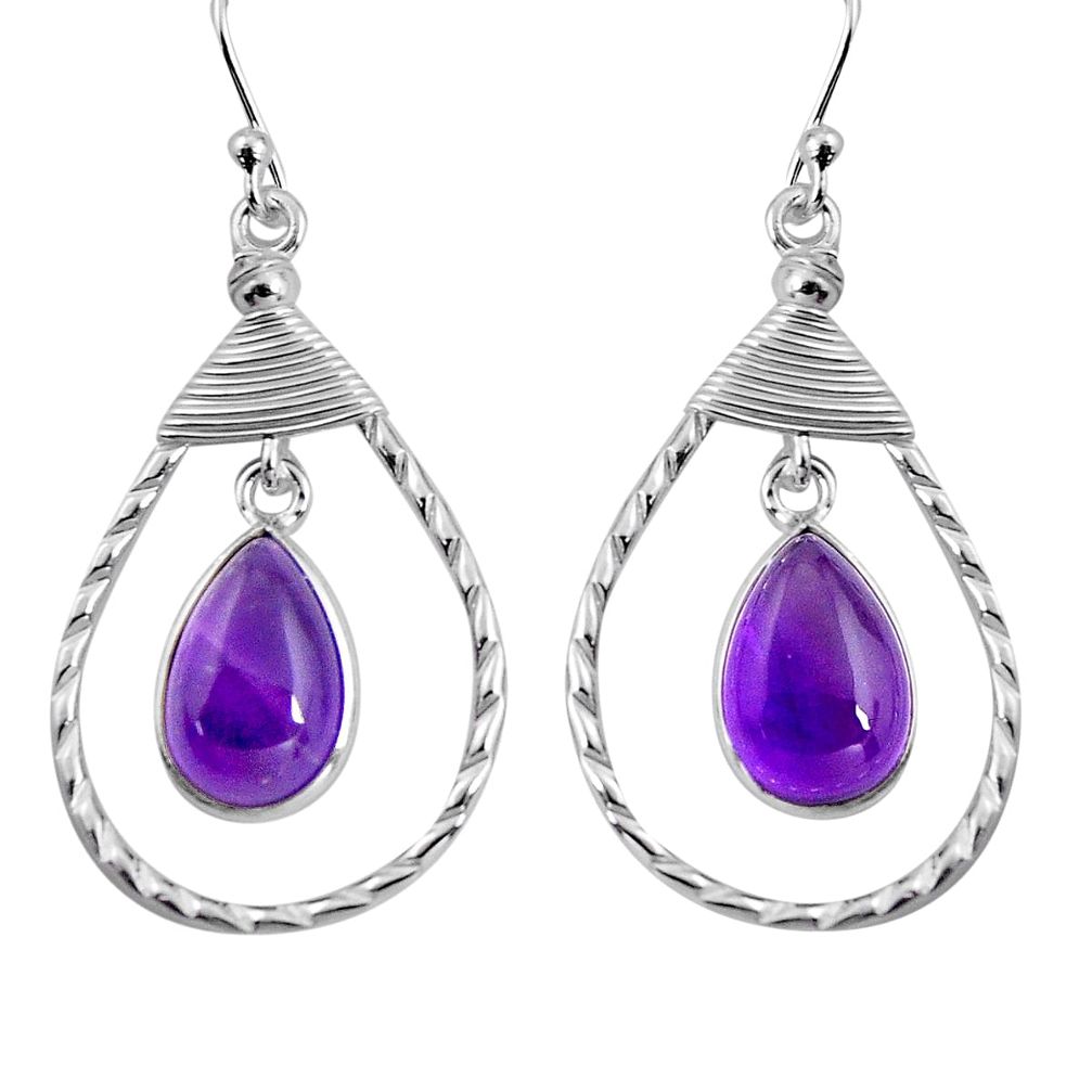 925 sterling silver 9.05cts natural purple amethyst earrings jewelry p92768