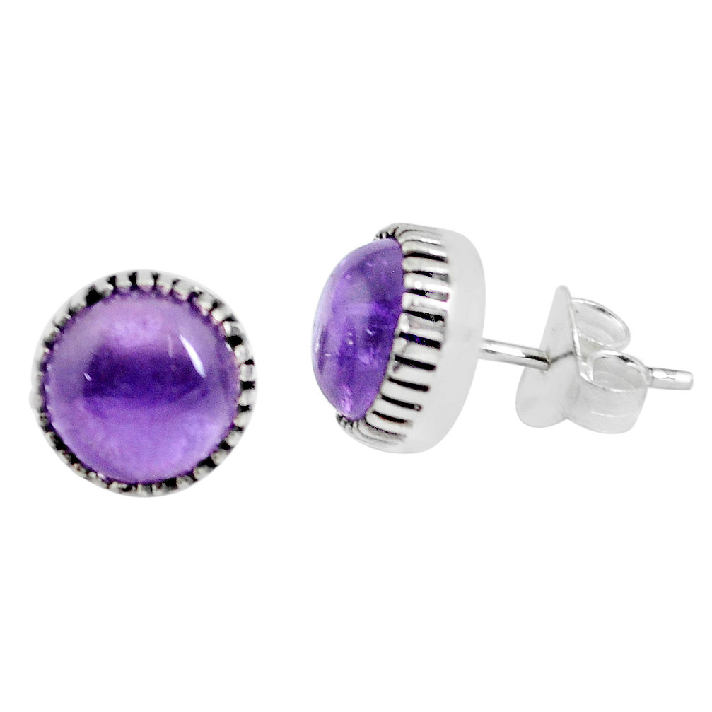 925 sterling silver 4.93cts natural purple amethyst stud earrings jewelry p45244