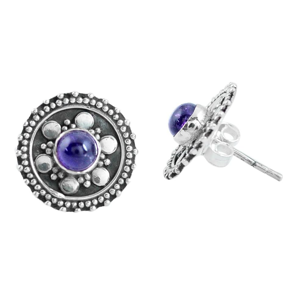 925 sterling silver 1.61cts natural purple amethyst stud earrings jewelry p64044