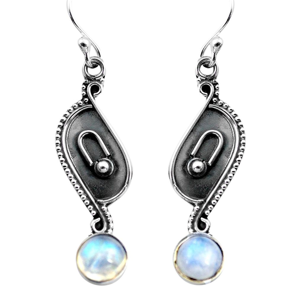 925 sterling silver 3.29cts natural rainbow moonstone dangle earrings p87527