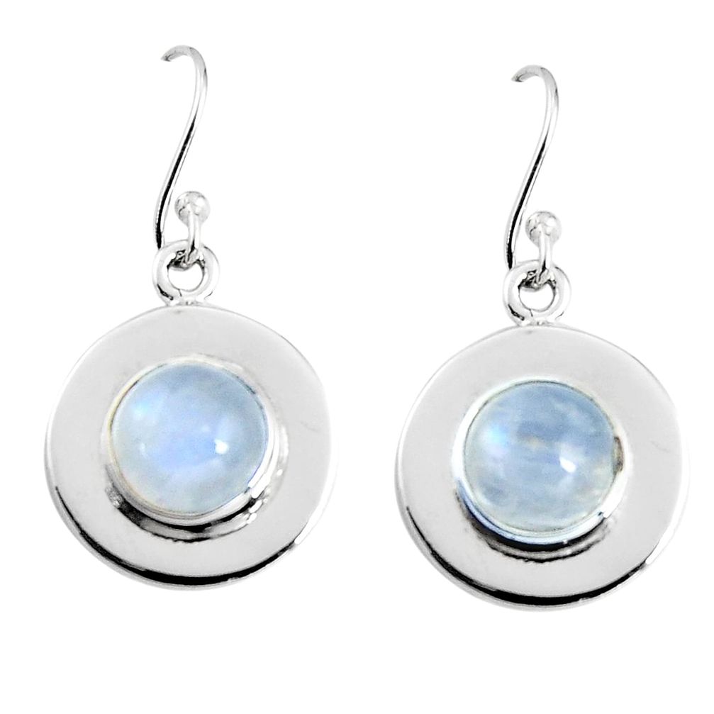 925 sterling silver 7.17cts natural rainbow moonstone dangle earrings p91519