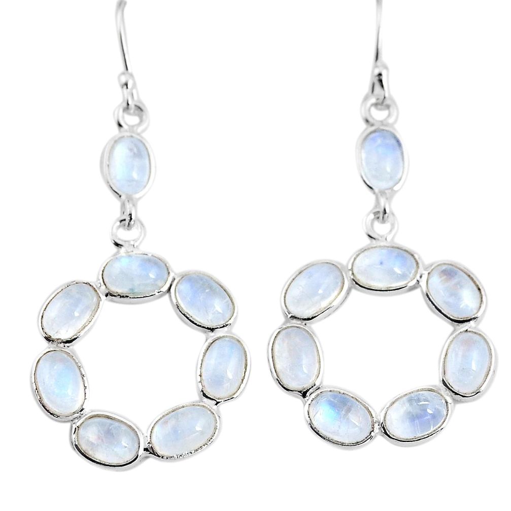 925 sterling silver 12.05cts natural rainbow moonstone earrings jewelry p92684