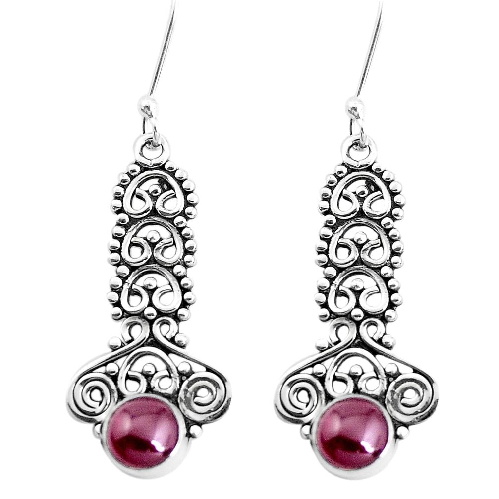 925 sterling silver 2.93cts natural red garnet dangle earrings jewelry p39245