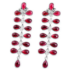 925 sterling silver 21.01cts natural red garnet dangle earrings jewelry p43810