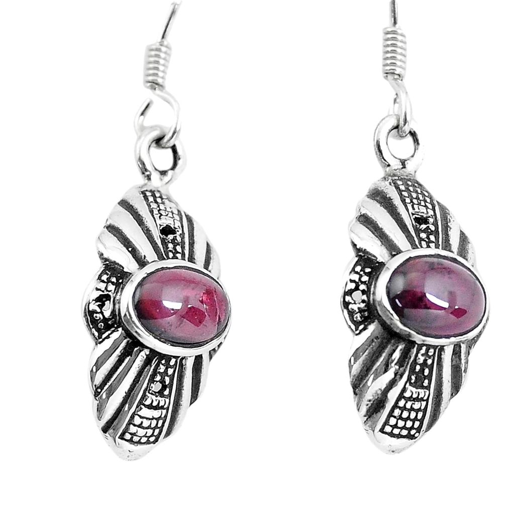 925 sterling silver 3.83cts natural red garnet dangle earrings jewelry p58420