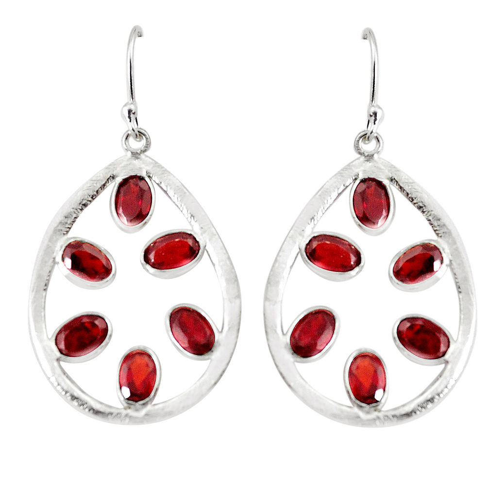 925 sterling silver 12.22cts natural red garnet dangle earrings jewelry p60651