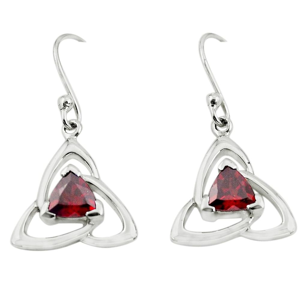 925 sterling silver 2.78cts natural red garnet dangle earrings jewelry p62636
