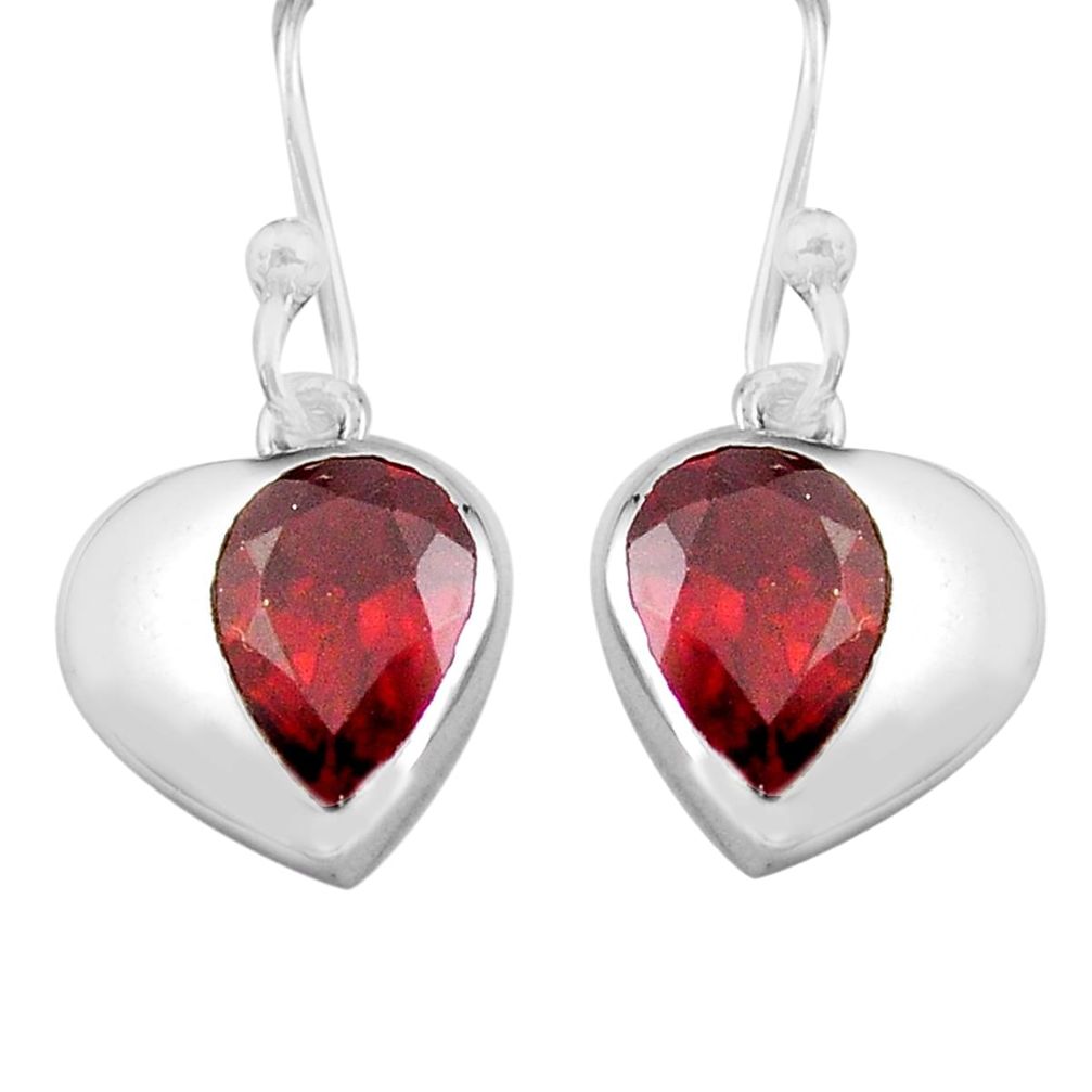 925 sterling silver 5.68cts natural red garnet dangle earrings jewelry p82320