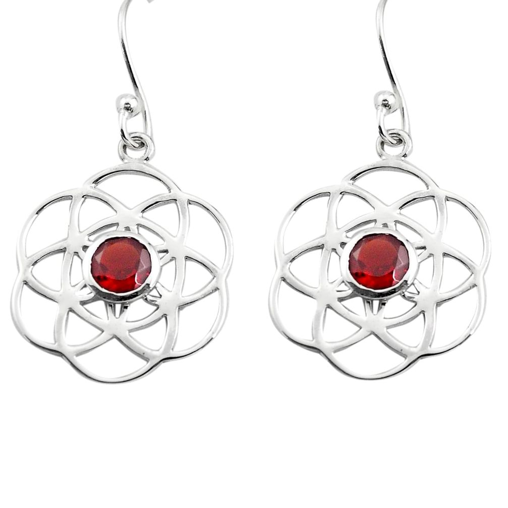 925 sterling silver 1.96cts natural red garnet dangle earrings jewelry p84127