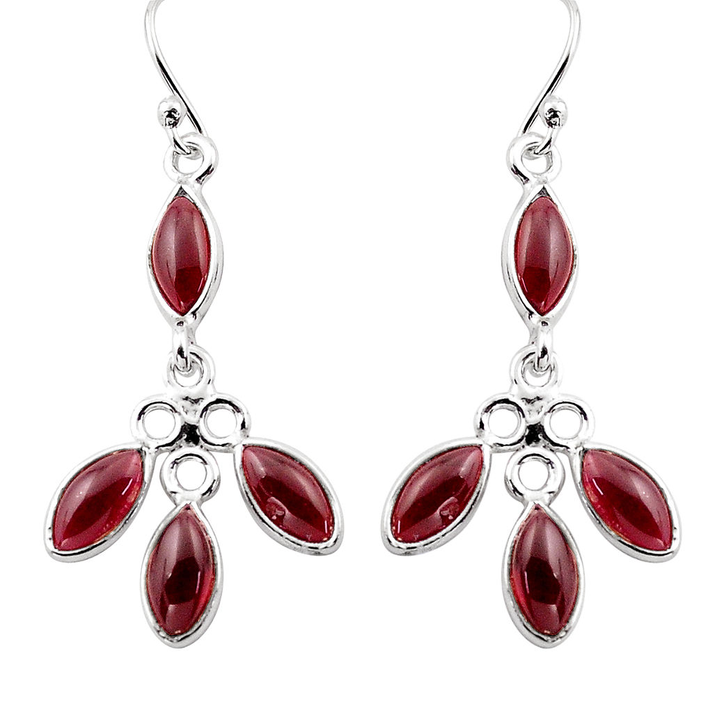 925 sterling silver 10.89cts natural red garnet dangle earrings jewelry p88419