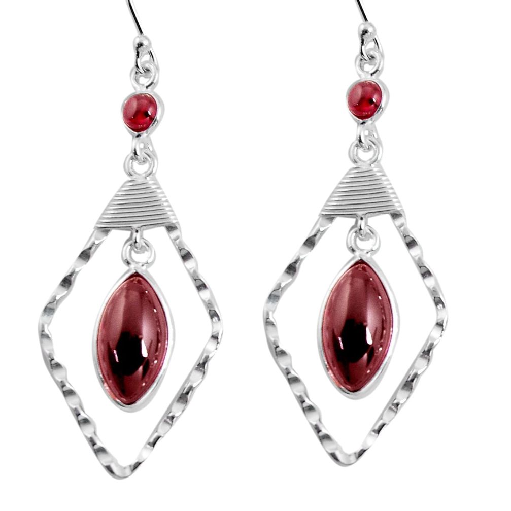 925 sterling silver 14.23cts natural red garnet dangle earrings jewelry p90014