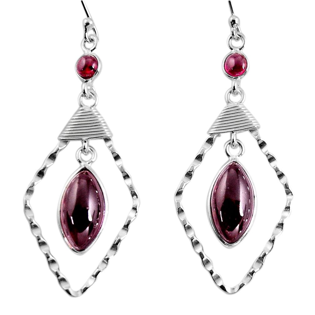 925 sterling silver 14.23cts natural red garnet dangle earrings jewelry p91920