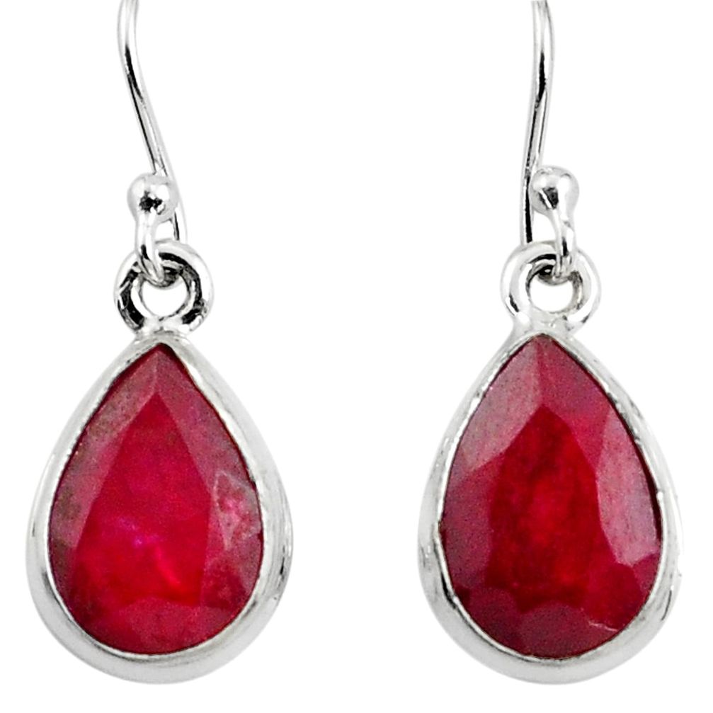 925 sterling silver 9.13cts natural red ruby dangle earrings jewelry p77484