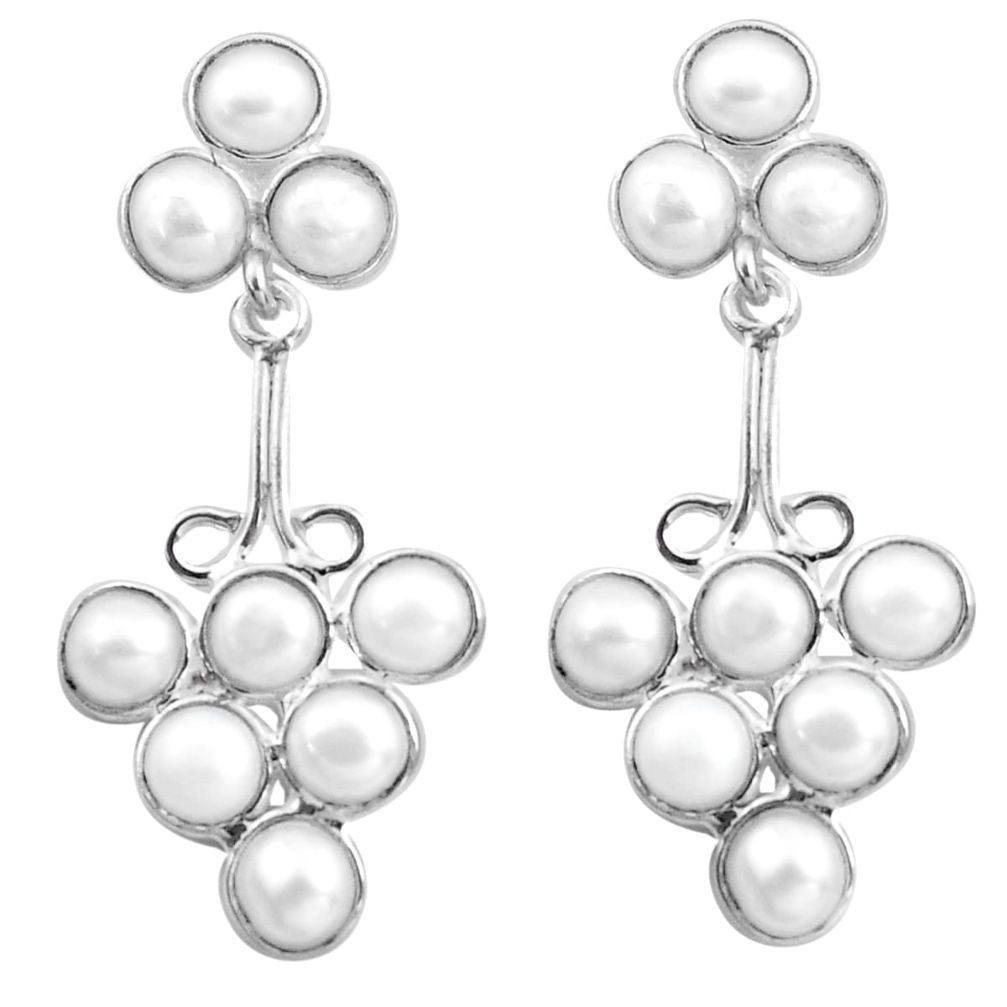 925 sterling silver 15.05cts natural white pearl dangle earrings jewelry p77464