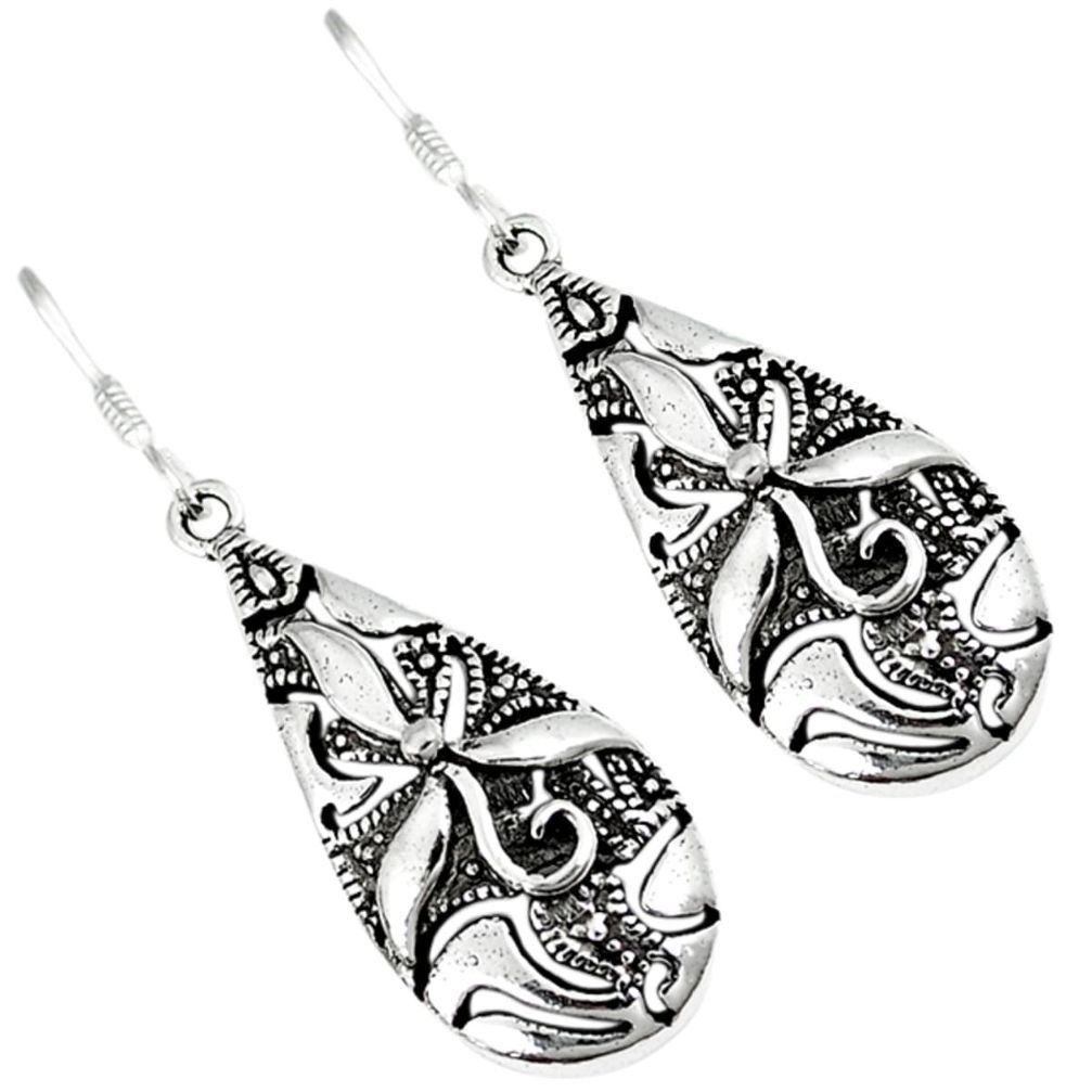 Indonesian bali java island 925 sterling silver dangle designer earrings a29268