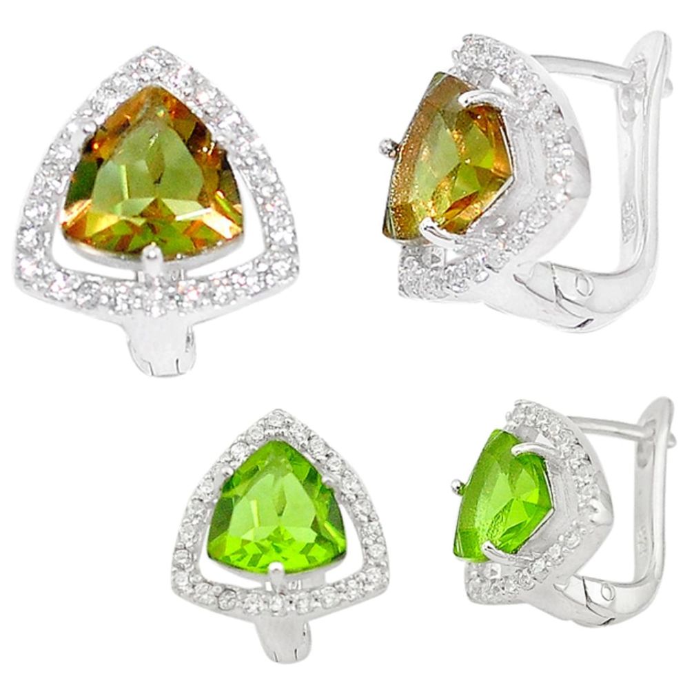 925 sterling silver green alexandrite (lab) topaz stud earrings jewelry a54614