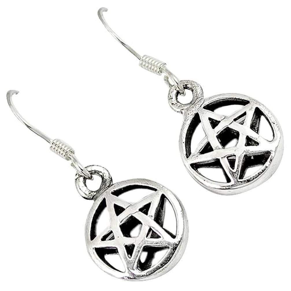 925 sterling silver circle in star of david dangle earrings jewelry b1550