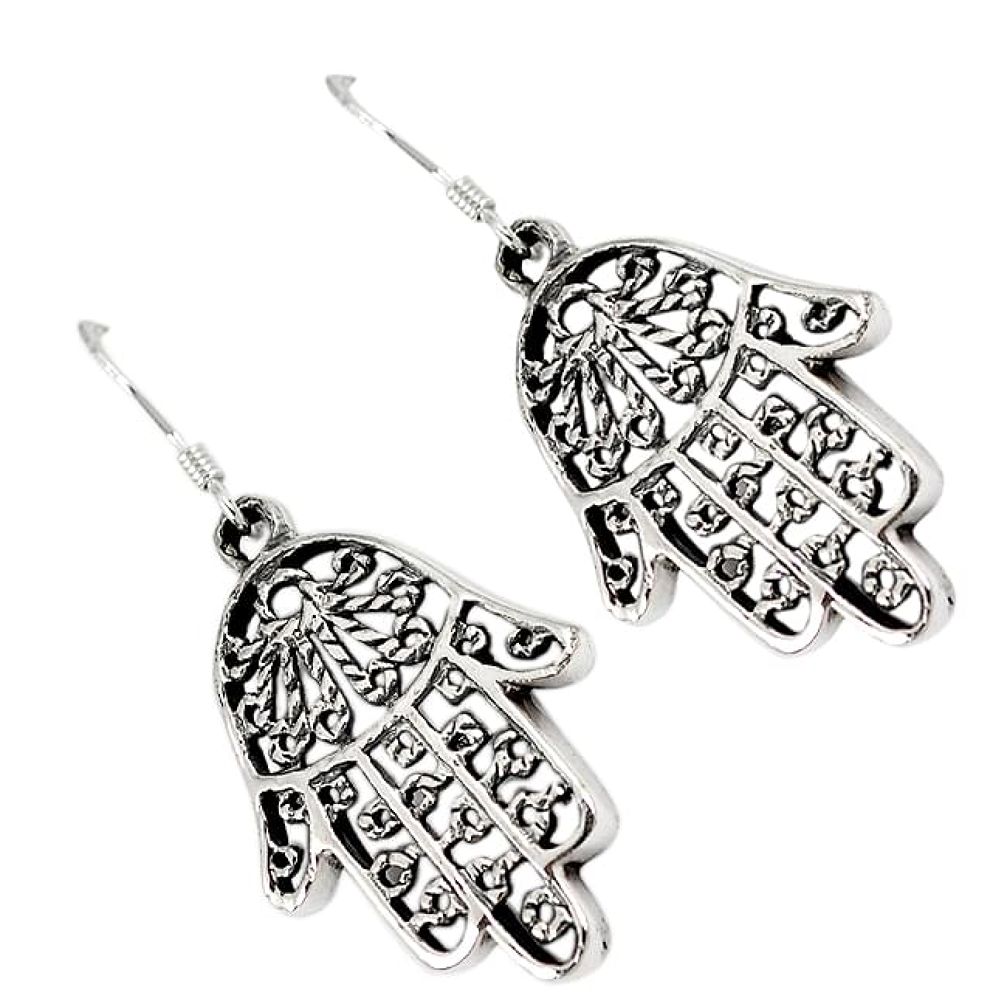 925 sterling silver hand of god hamsa dangle earrings jewelry b1562