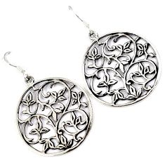 Indonesian bali java island 925 sterling silver leaf design earrings b1569