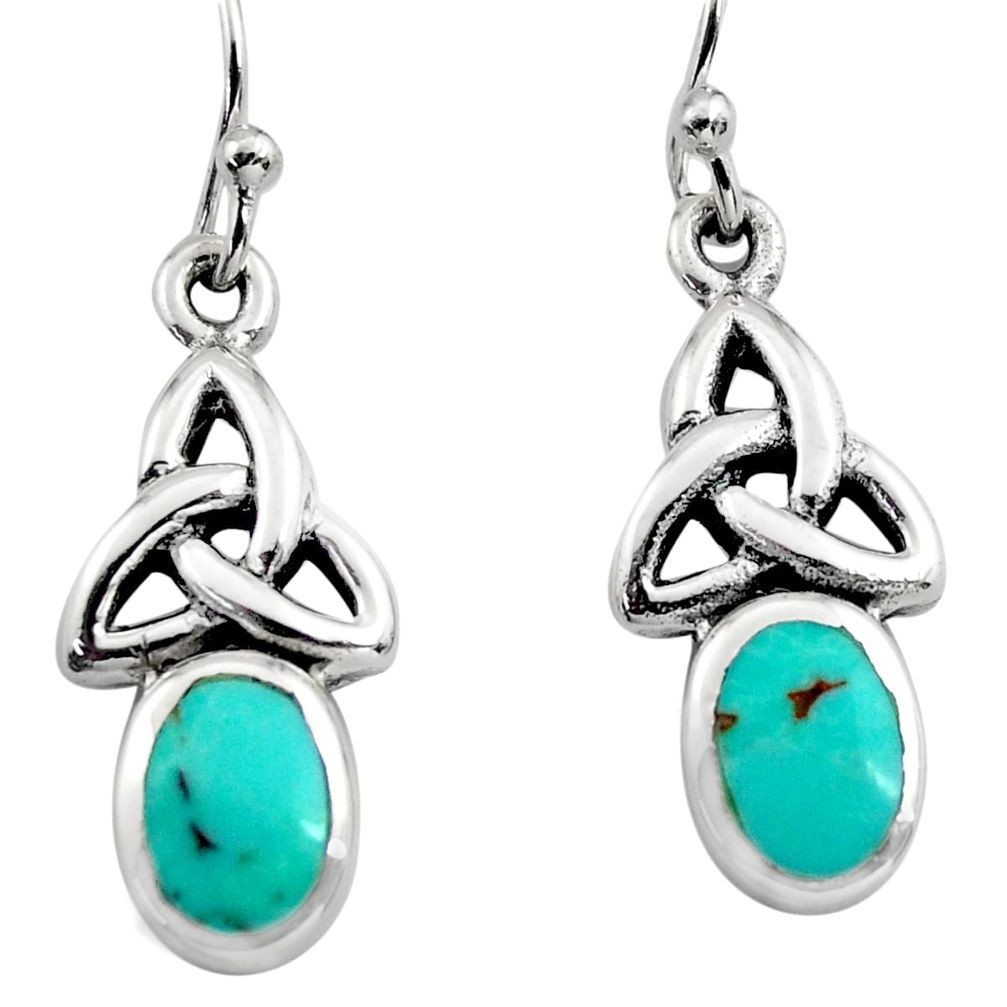 925 sterling silver 2.81cts green arizona mohave turquoise earrings c8650