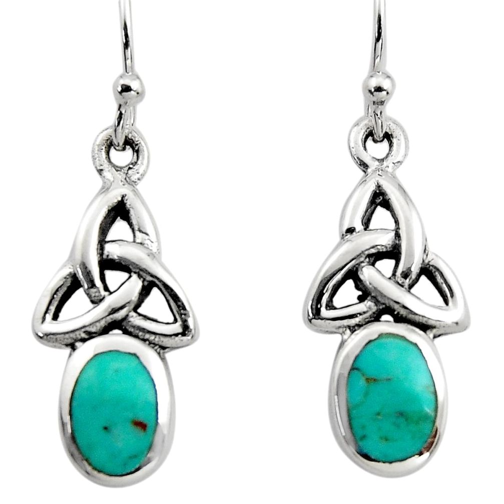 925 sterling silver 2.41cts green arizona mohave turquoise earrings c8811