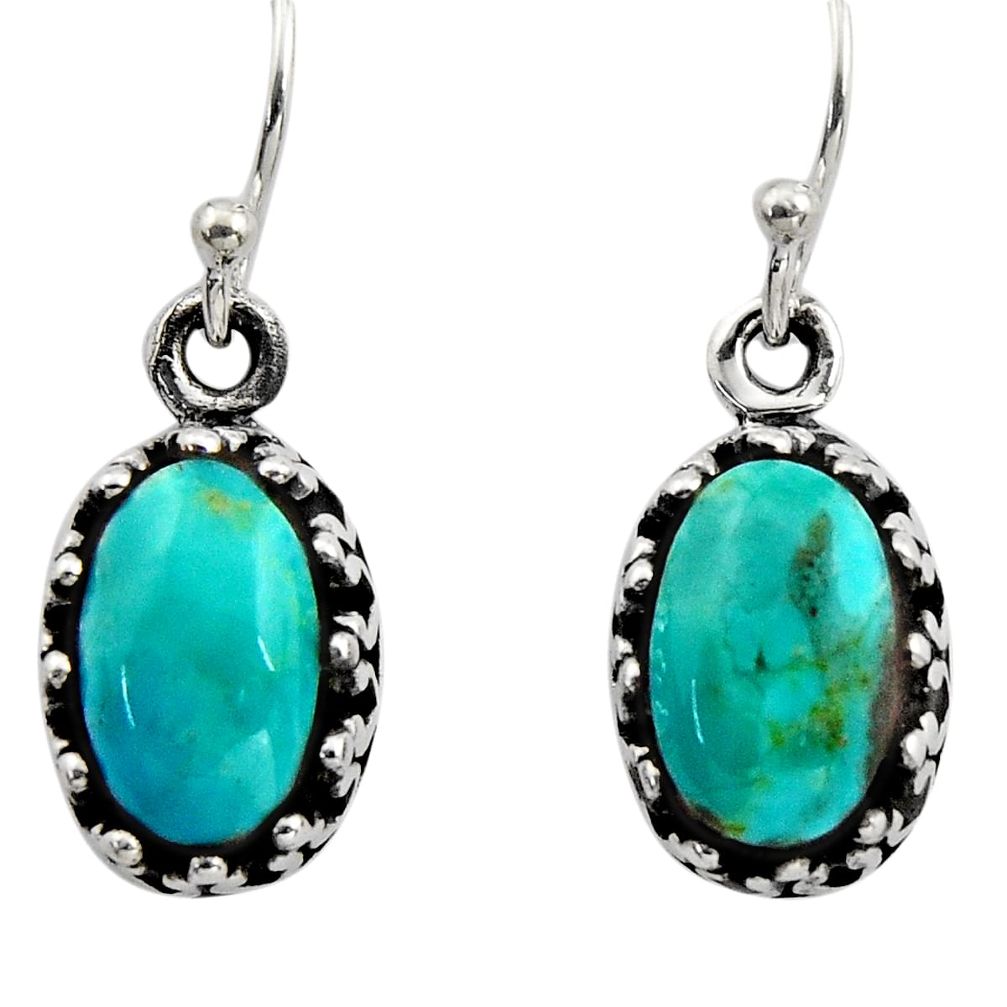 925 sterling silver 4.84cts green arizona mohave turquoise earrings c8815