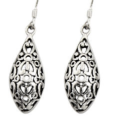 3.67gms filigree bali style 925 sterling silver dangle earrings c8842