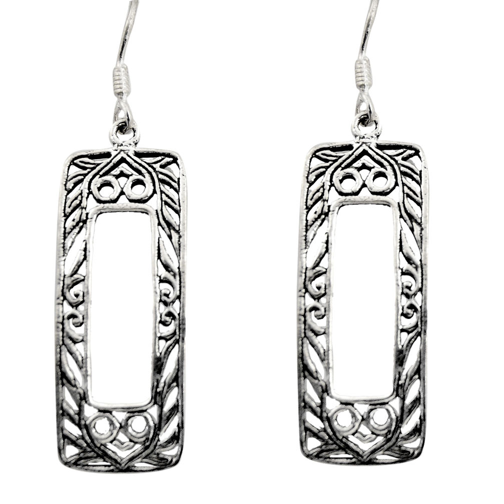 6.69gms filigree bali style 925 sterling silver dangle earrings c8889