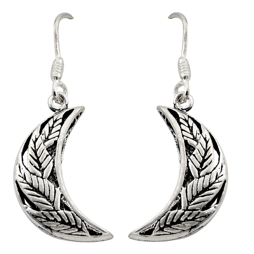 5.26gms indonesian bali style solid 925 sterling silver dangle earrings c8899