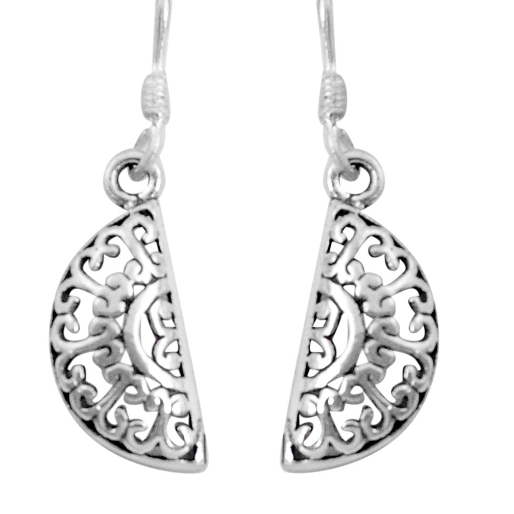 2.69gms filigree bali style 925 sterling silver dangle earrings c8927