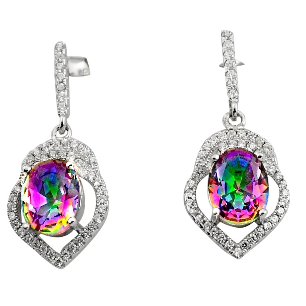 8.44cts multicolor rainbow topaz topaz 925 sterling silver dangle earrings c8935