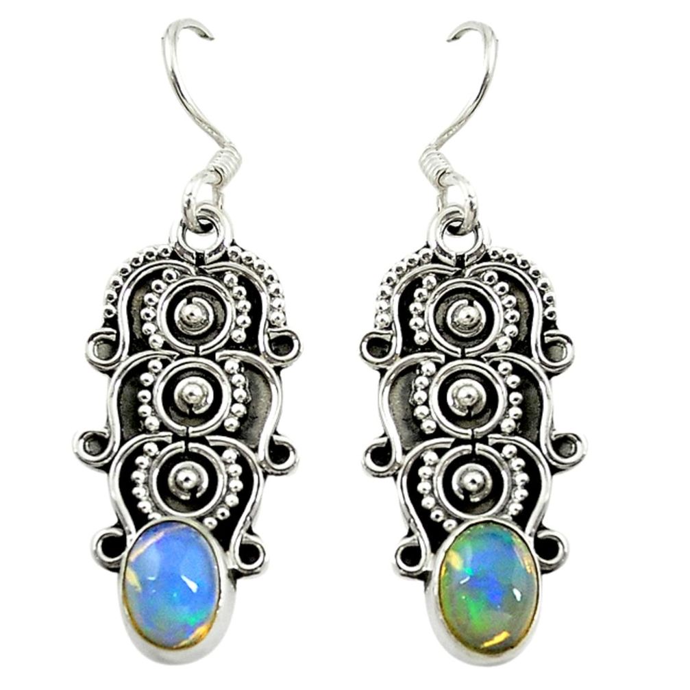 Natural multi color ethiopian opal 925 silver butterfly earrings d16464