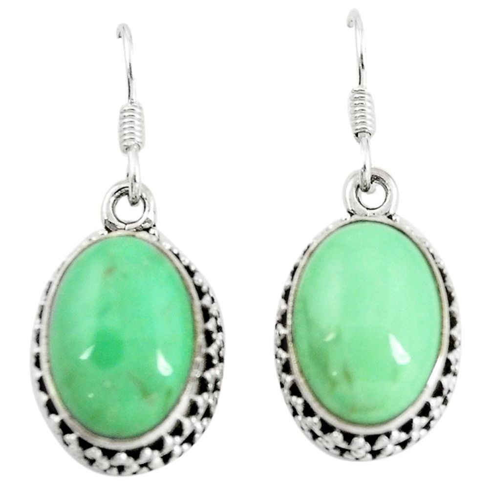 Natural green variscite 925 sterling silver earrings jewelry d16604