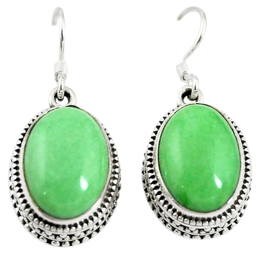 Natural green variscite 925 sterling silver dangle earrings jewelry d16734