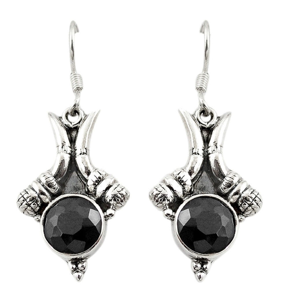 925 sterling silver natural black onyx dangle earrings jewelry d18105