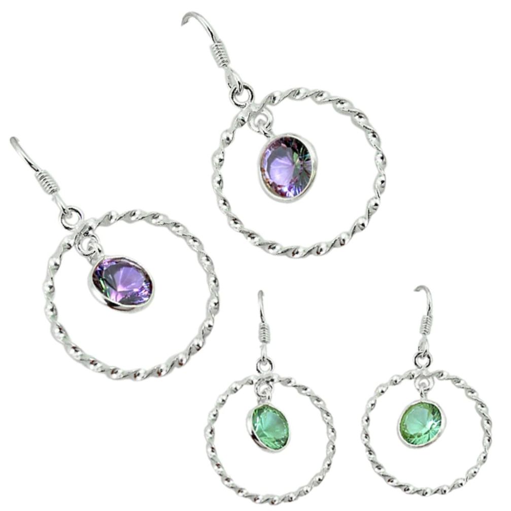 925 sterling silver purple alexandrite (lab) dangle earrings jewelry d2000