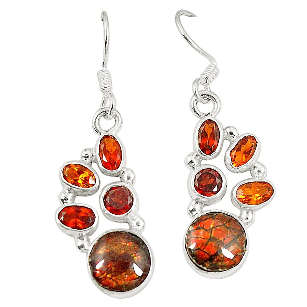 lor ammolite (canadian) 925 silver dangle earrings d23182