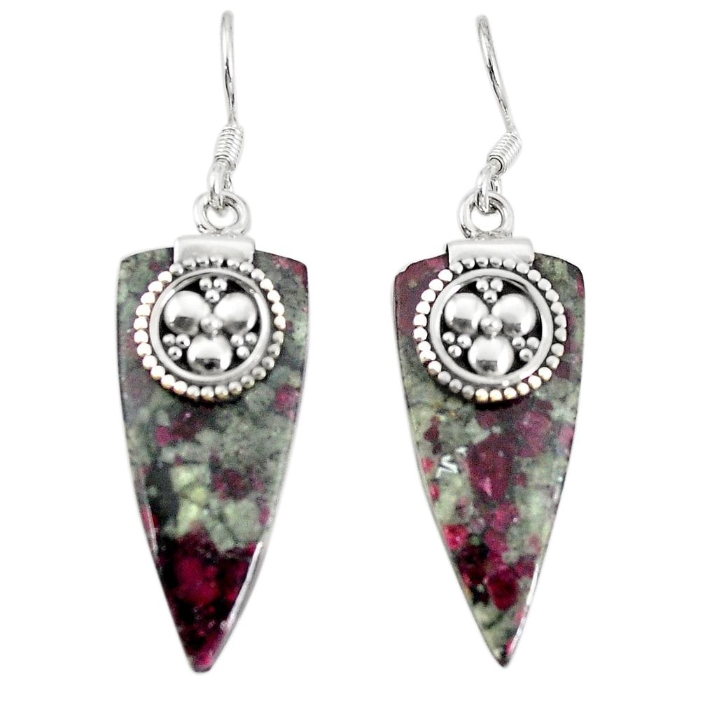 925 sterling silver natural pink eudialyte dangle earrings jewelry d25824