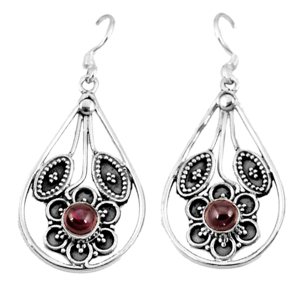 925 sterling silver natural red garnet dangle earrings jewelry d3470