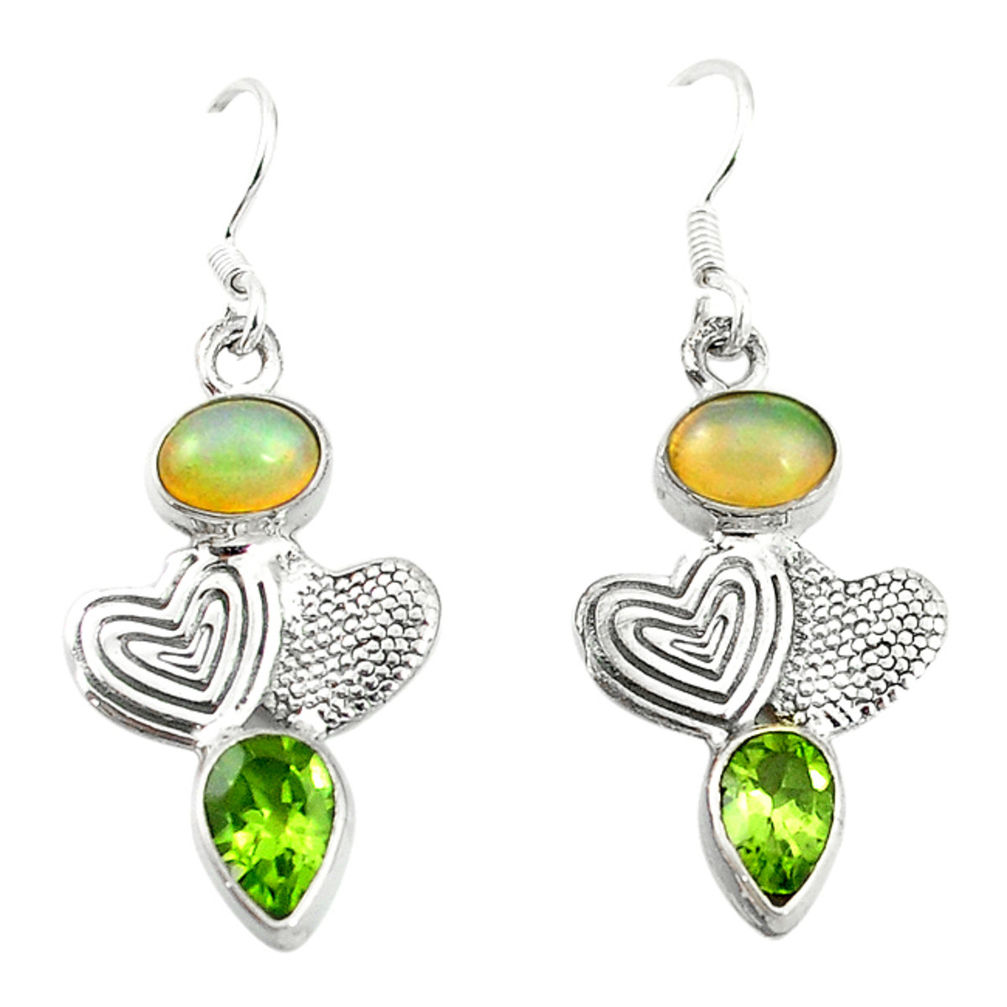 lor ethiopian opal 925 silver couple hearts earrings d4792