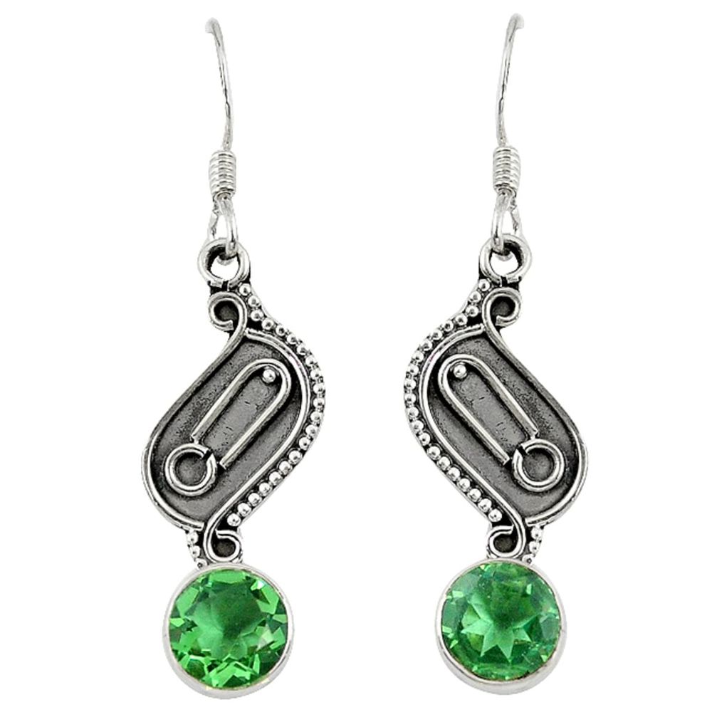 Green alexandrite (lab) 925 sterling silver dangle earrings jewelry d7112