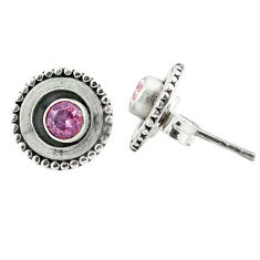 Clearance Sale- Pink kunzite (lab) 925 sterling silver stud earrings jewelry d9703