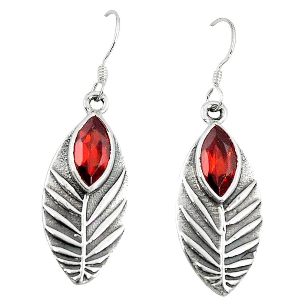 925 sterling silver natural red garnet dangle earrings jewelry d9864