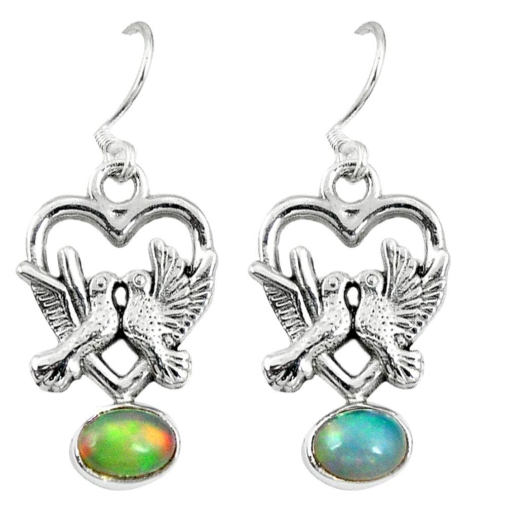 lor ethiopian opal 925 silver love birds earrings d9941