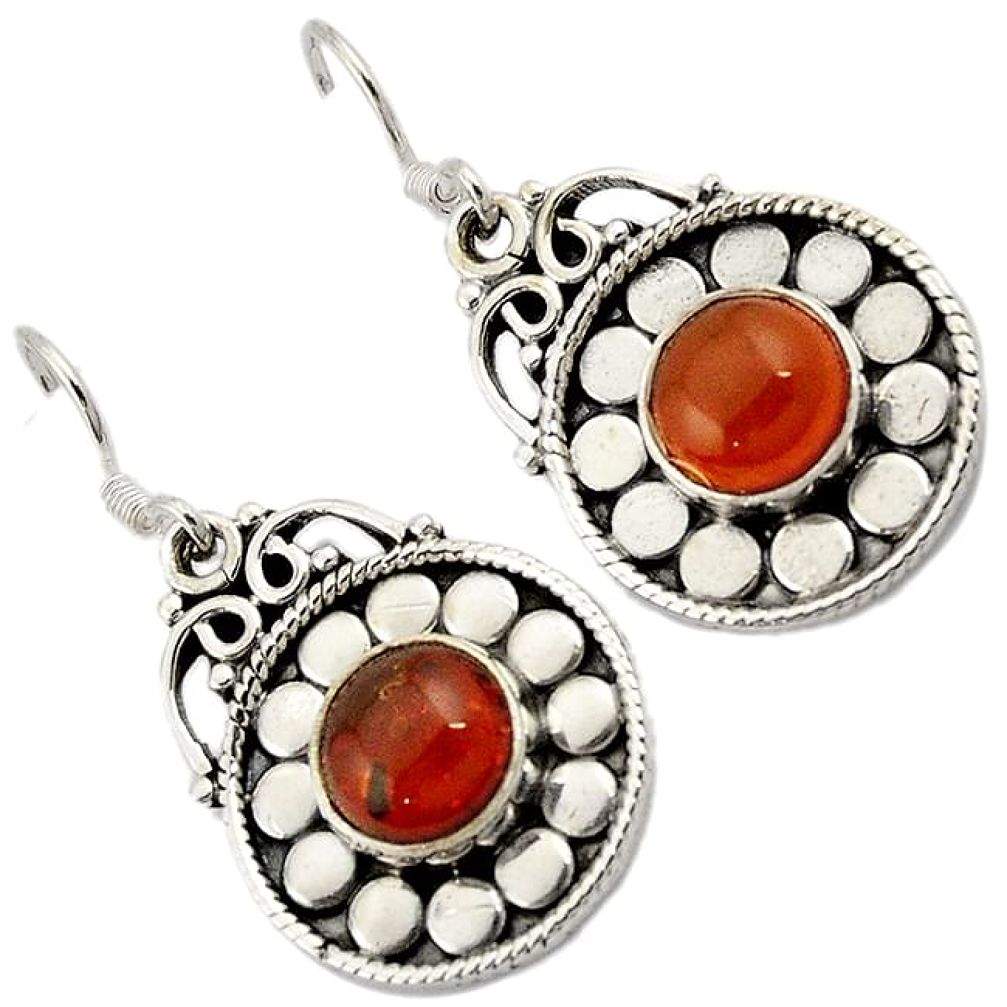 925 sterling silver orange amber dangle earrings jewelry j21040