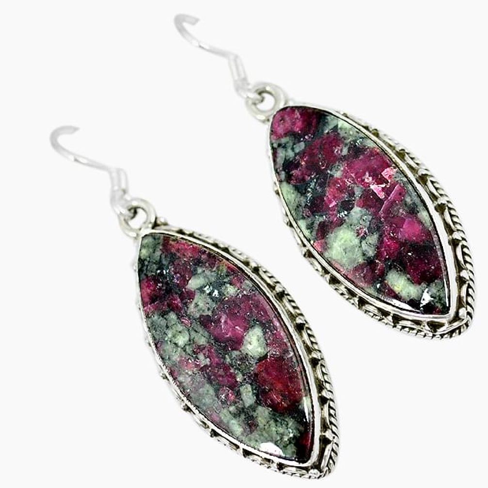 925 sterling silver natural pink eudialyte dangle earrings jewelry j46179